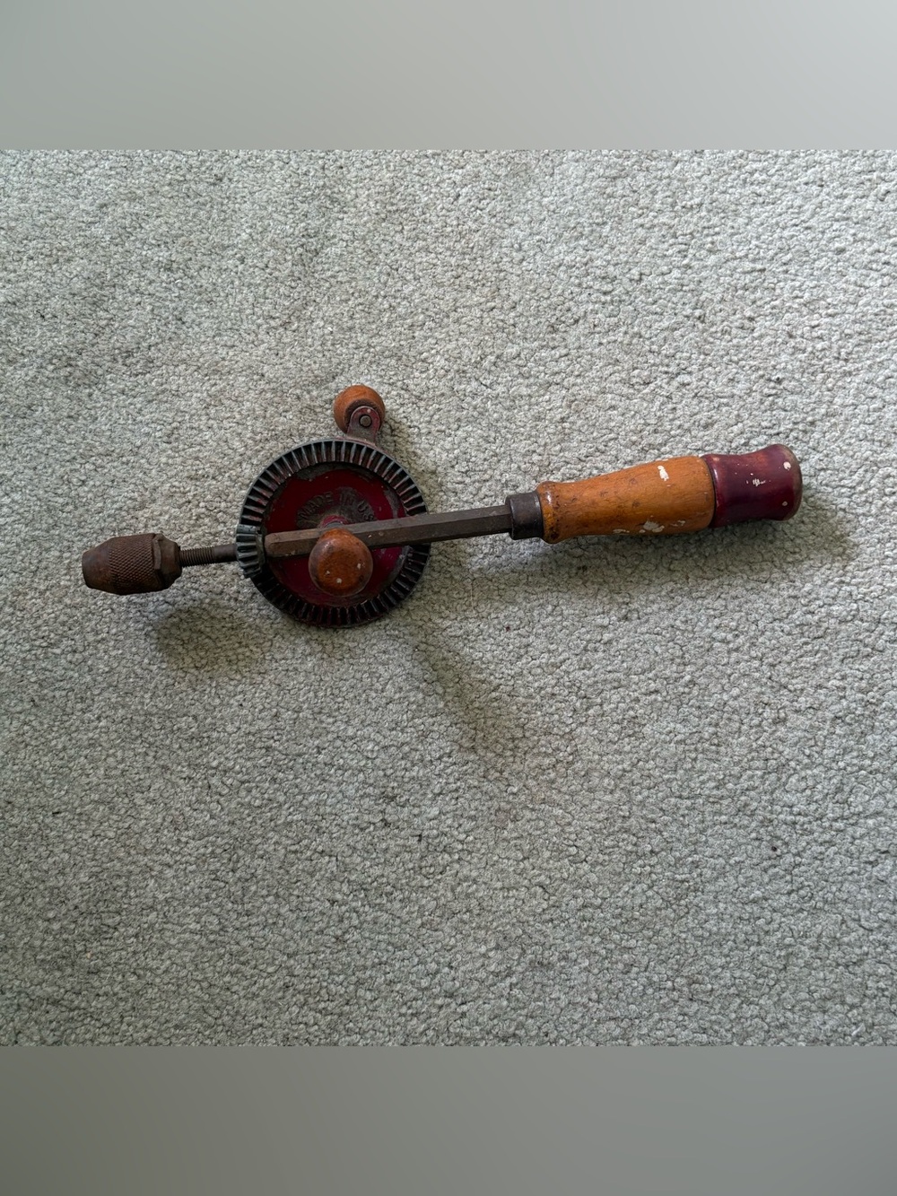 Vintage Egg Beater Style Hand Crank Drill Mid 20th Century